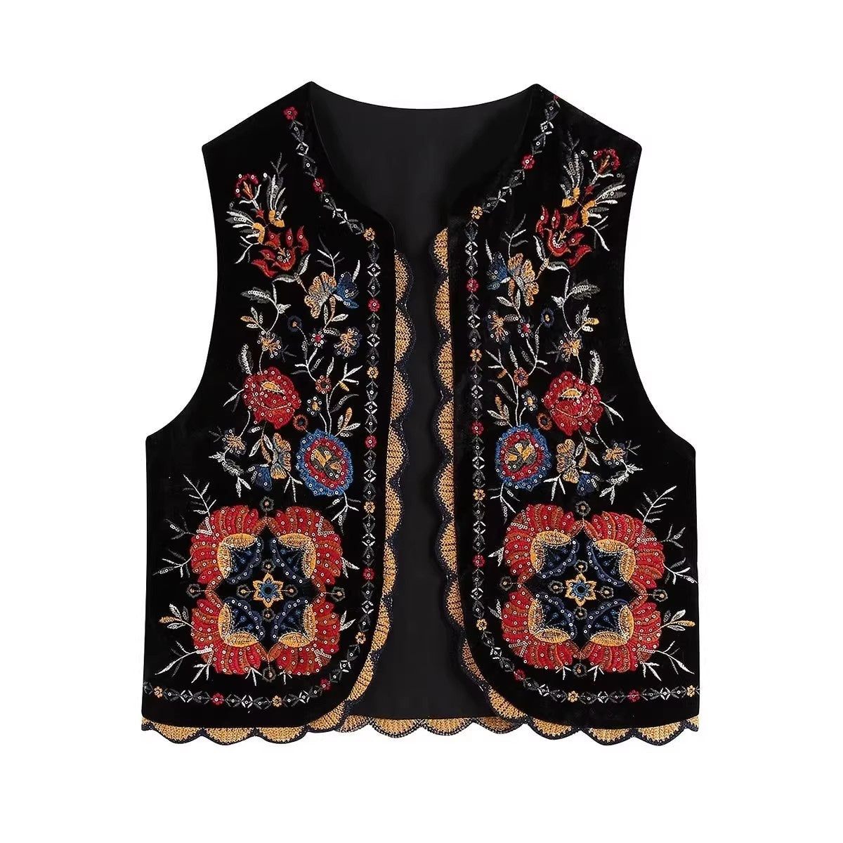 Aitana | Chaleco Boho Bordado Mujer Floral