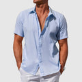 Textura Verano | Camisa de Lino de Manga Corta Hombre Texturizada