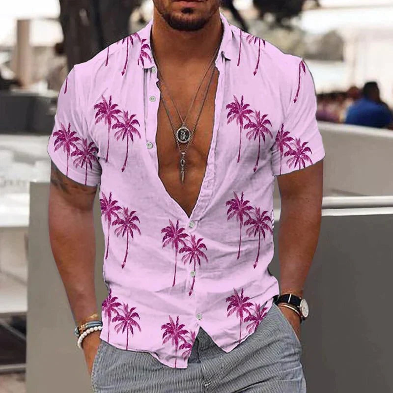 Hawaii Retro | Camisa Hawaiana Estampada Hombre Manga Corta