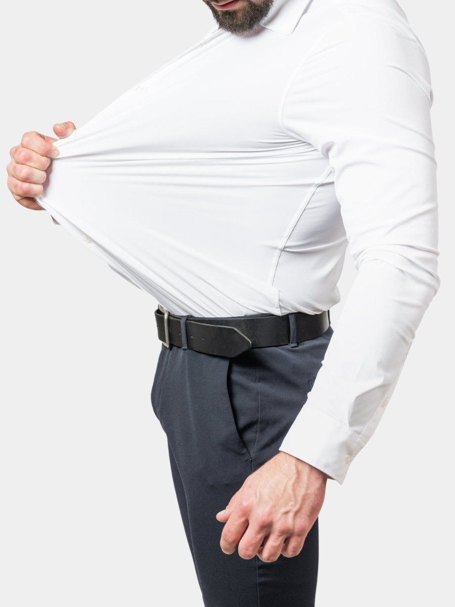 Stretch Classic | Camisa Oxford Slim Fit de Manga Larga Hombre Stretch Cuello Clásico