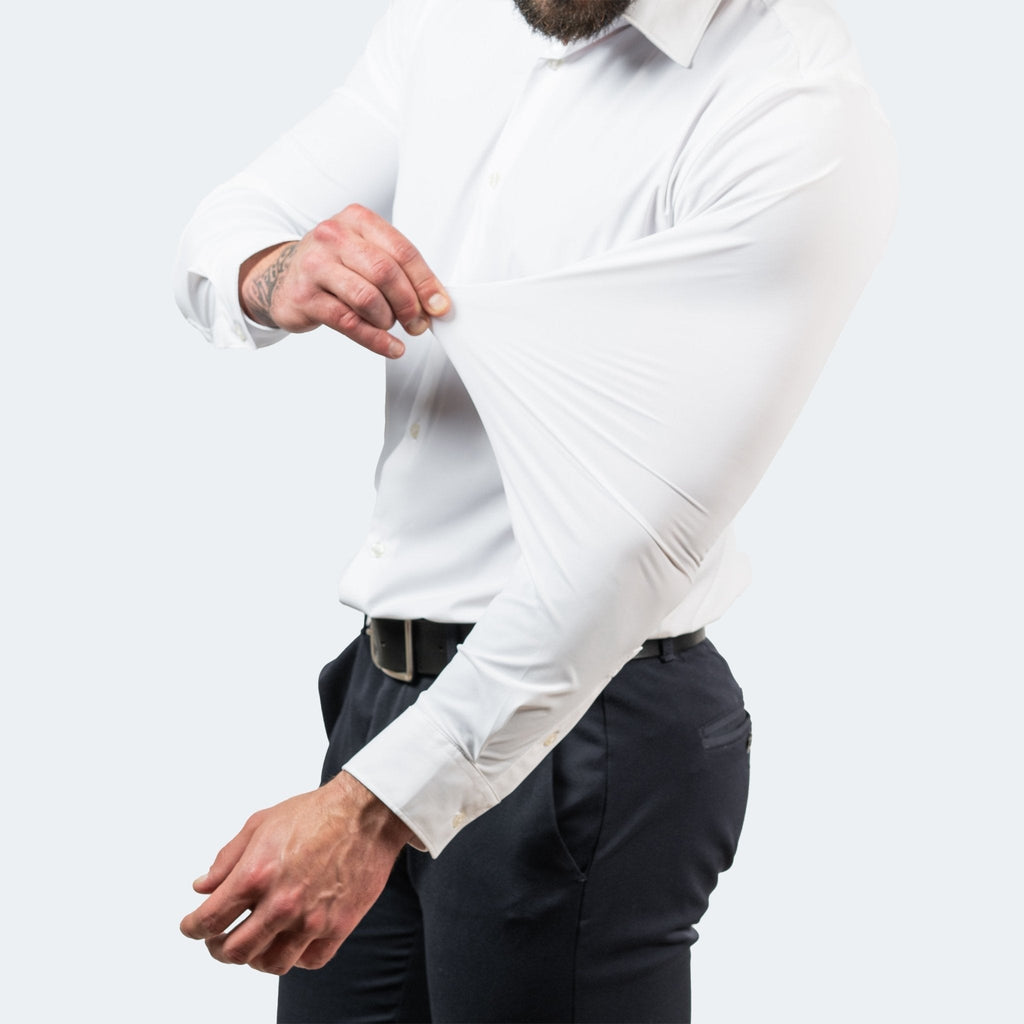 Stretch Classic | Camisa Oxford Slim Fit de Manga Larga Hombre Stretch Cuello Clásico