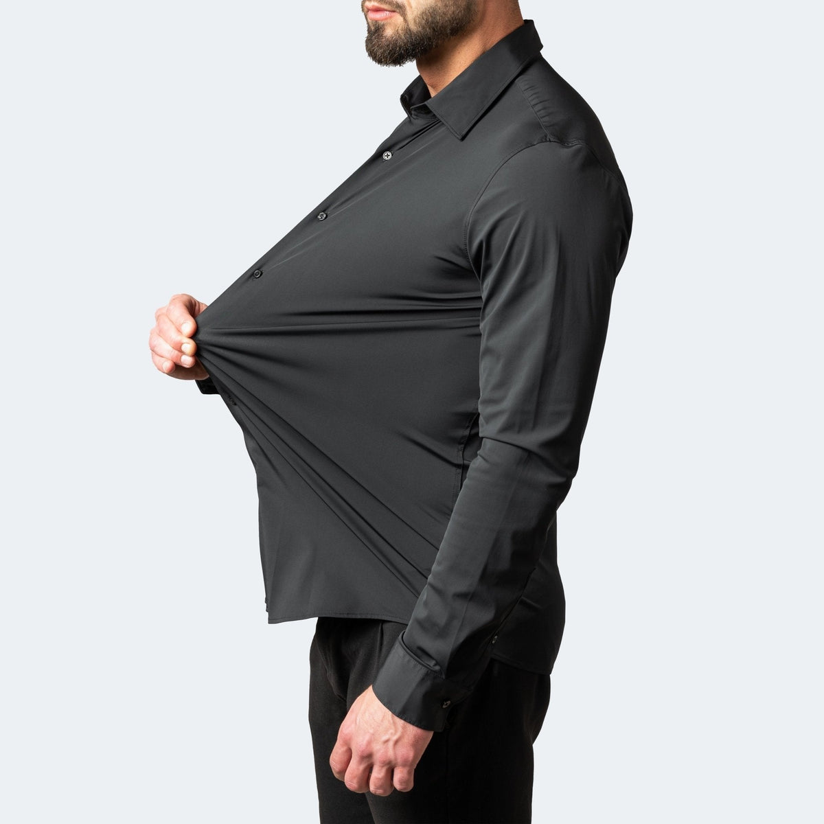 Stretch Classic | Camisa Oxford Slim Fit de Manga Larga Hombre Stretch Cuello Clásico