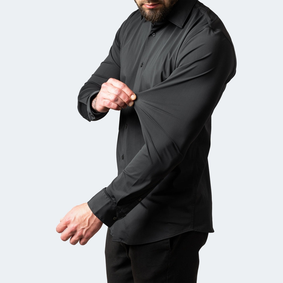 Stretch Classic | Camisa Oxford Slim Fit de Manga Larga Hombre Stretch Cuello Clásico