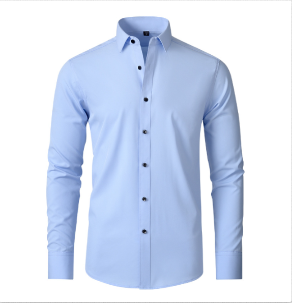 Stretch Classic | Camisa Oxford Slim Fit de Manga Larga Hombre Stretch Cuello Clásico