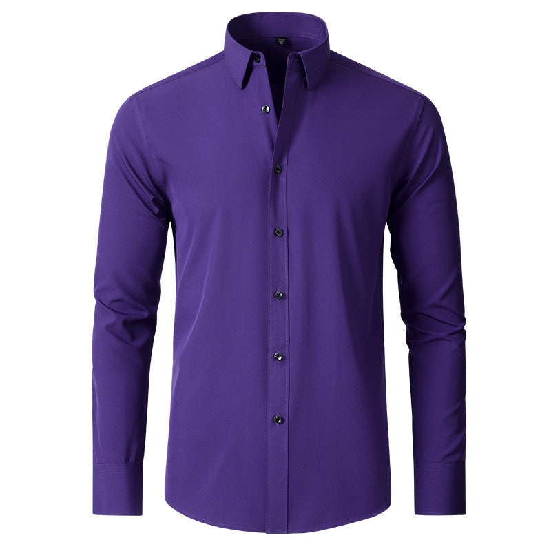 Stretch Classic | Camisa Oxford Slim Fit de Manga Larga Hombre Stretch Cuello Clásico