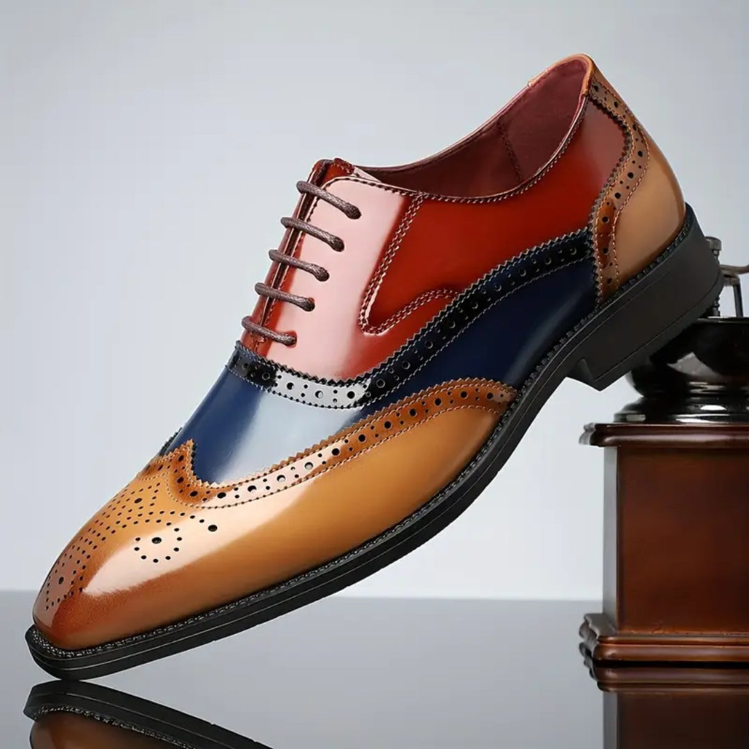 Rodrigo | Zapatos Oxford Brogue de Cuero con Punta de Ala para Hombre
