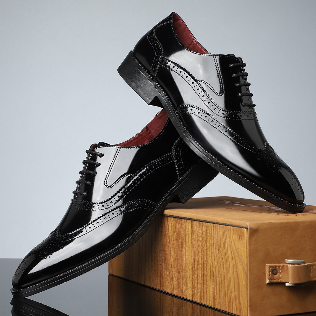 Rodrigo | Zapatos Oxford Brogue de Cuero con Punta de Ala para Hombre