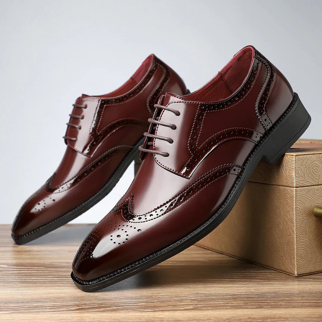 Rodrigo | Zapatos Oxford Brogue de Cuero con Punta de Ala para Hombre