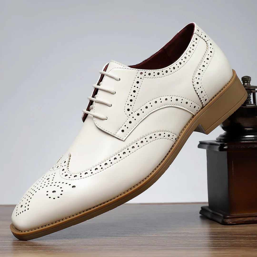 Rodrigo | Zapatos Oxford Brogue de Cuero con Punta de Ala para Hombre
