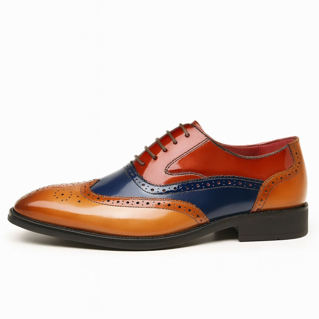 Rodrigo | Zapatos Oxford Brogue de Cuero con Punta de Ala para Hombre