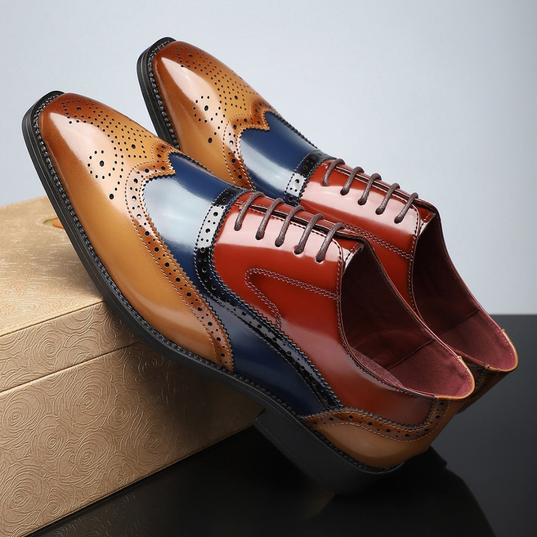 Rodrigo | Zapatos Oxford Brogue de Cuero con Punta de Ala para Hombre