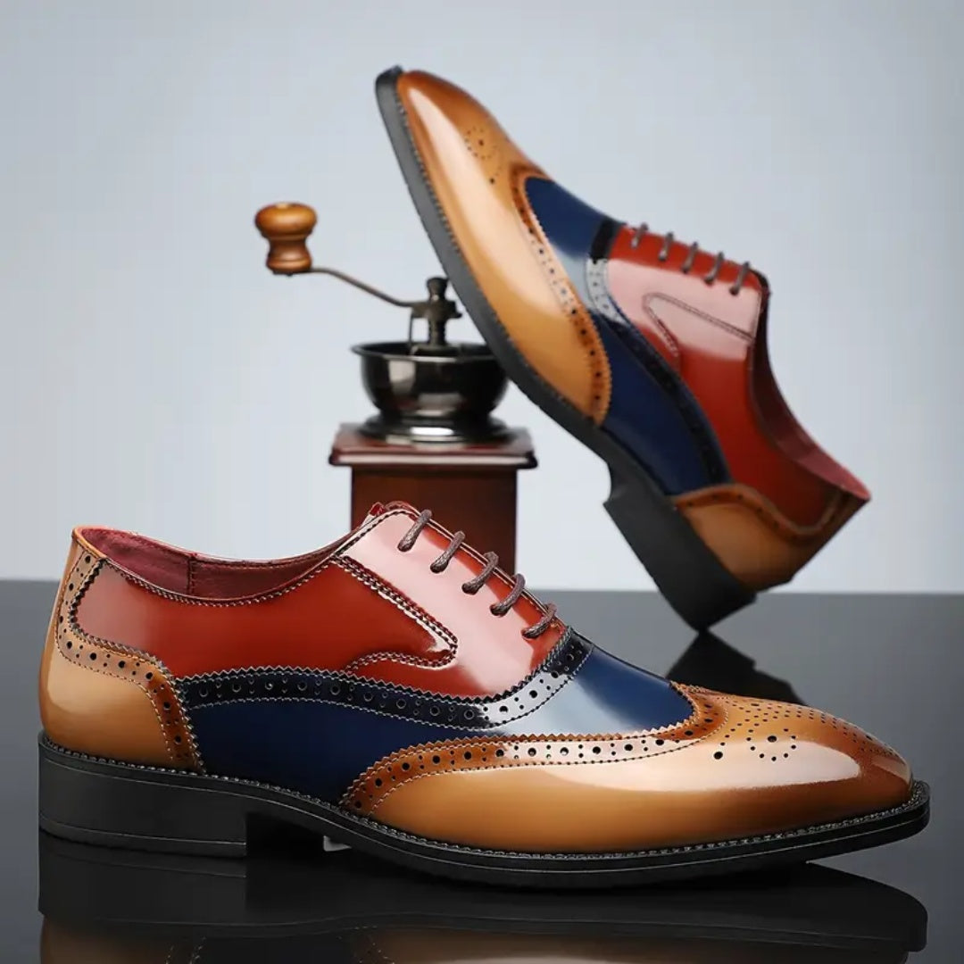 Rodrigo | Zapatos Oxford Brogue de Cuero con Punta de Ala para Hombre