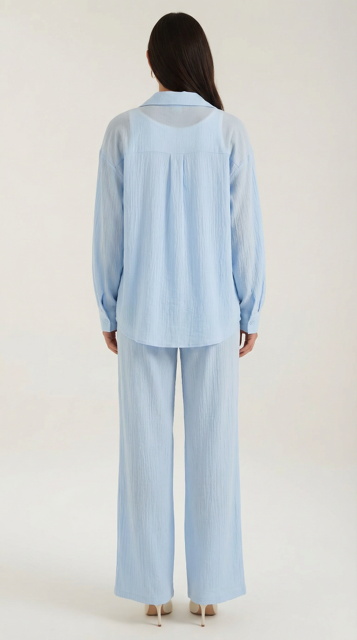 Silvia | Conjunto Camisa y Pantalón Algodón Azul Bebé Mujer