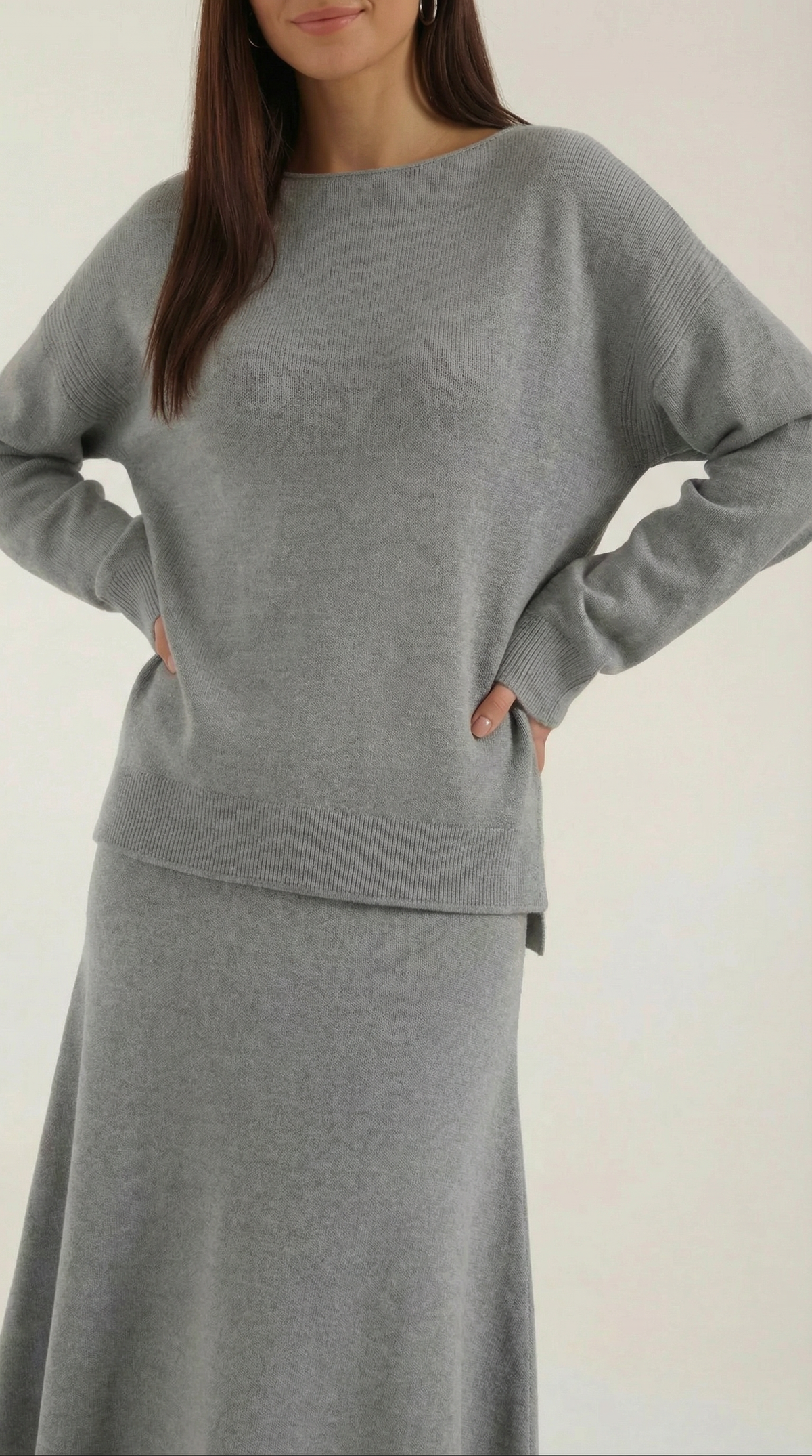 Paula | Conjunto Jersey y Falda de Punto Mujer