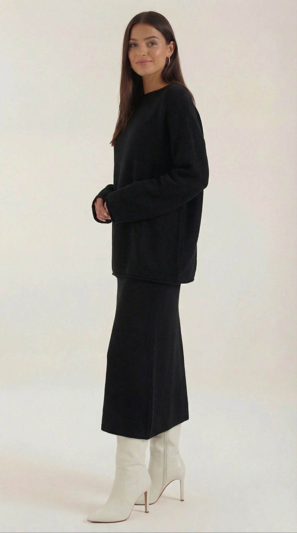 Paula | Conjunto Jersey y Falda de Punto Mujer