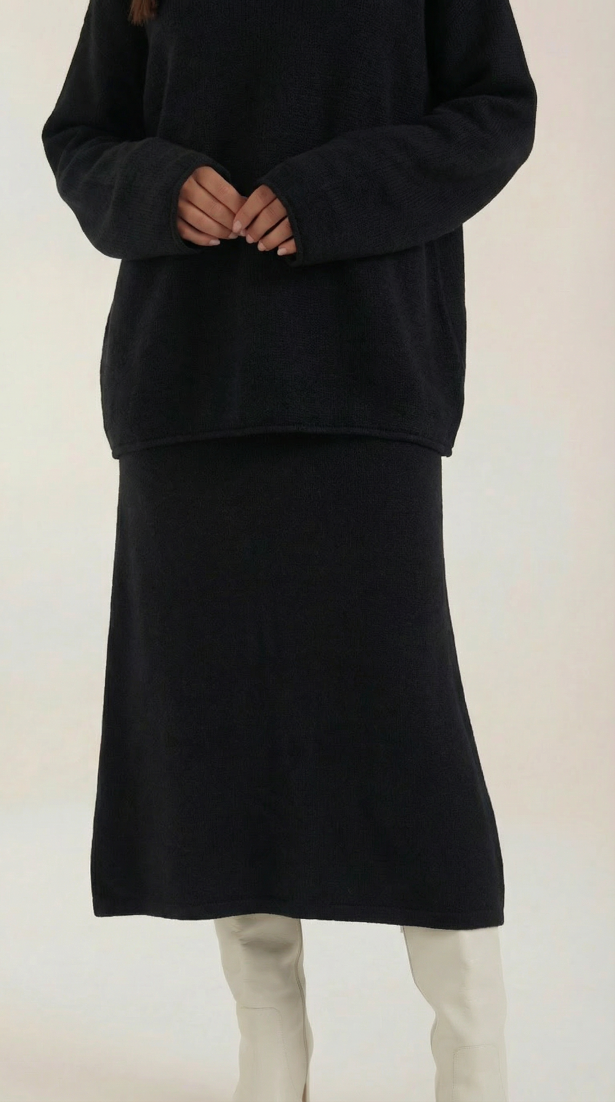 Paula | Conjunto Jersey y Falda de Punto Mujer