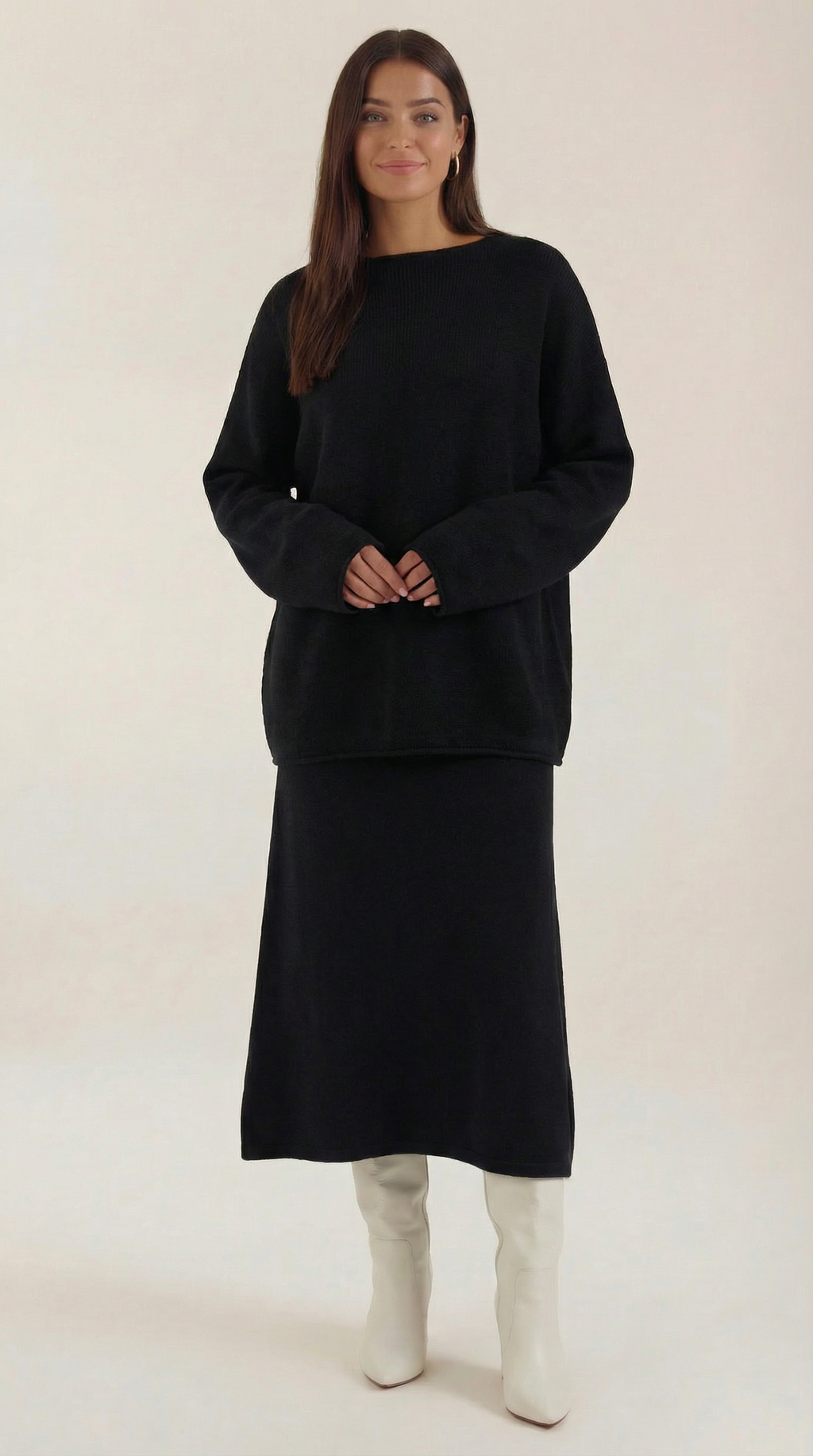 Paula | Conjunto Jersey y Falda de Punto Mujer
