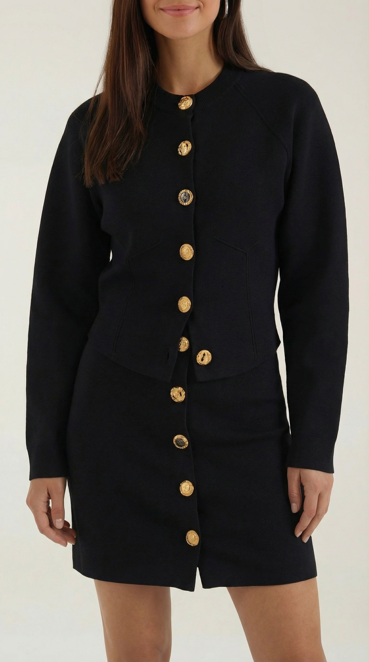 Marina | Conjunto Chaqueta de Punto y Falda con Botones Mujer