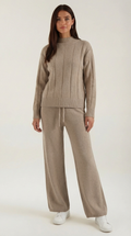 Alba | Conjunto Jersey de Punto y Pantalón Ancho Mujer