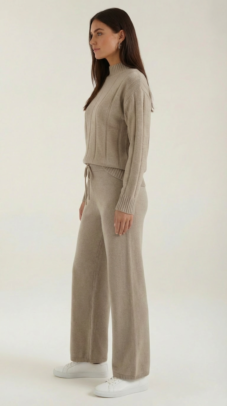 Alba | Conjunto Jersey de Punto y Pantalón Ancho Mujer