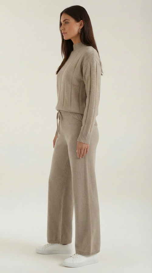 Alba | Conjunto Jersey de Punto y Pantalón Ancho Mujer