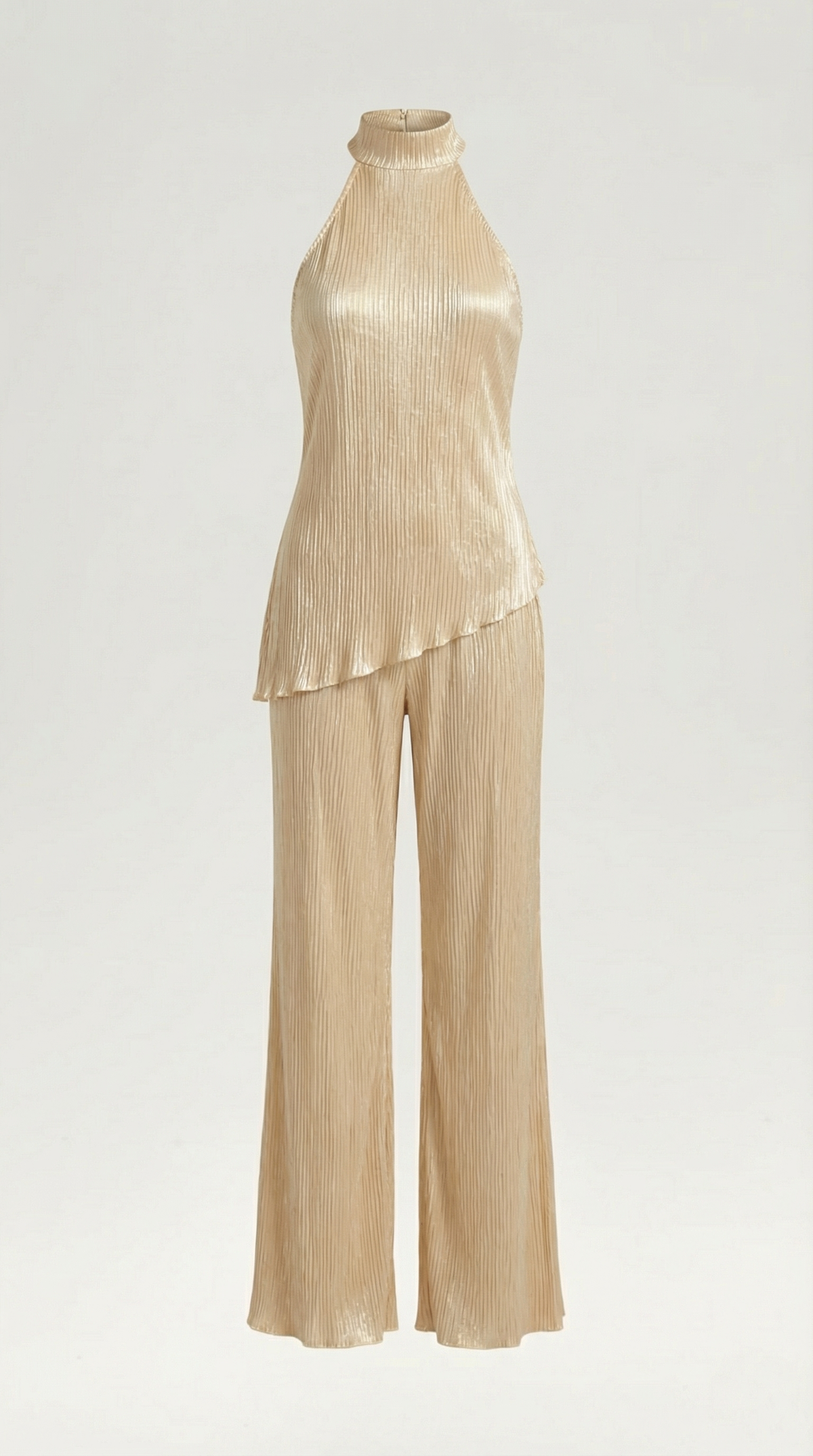 Ainhoa | Conjunto Top Halter y Pantalón Crema Mujer