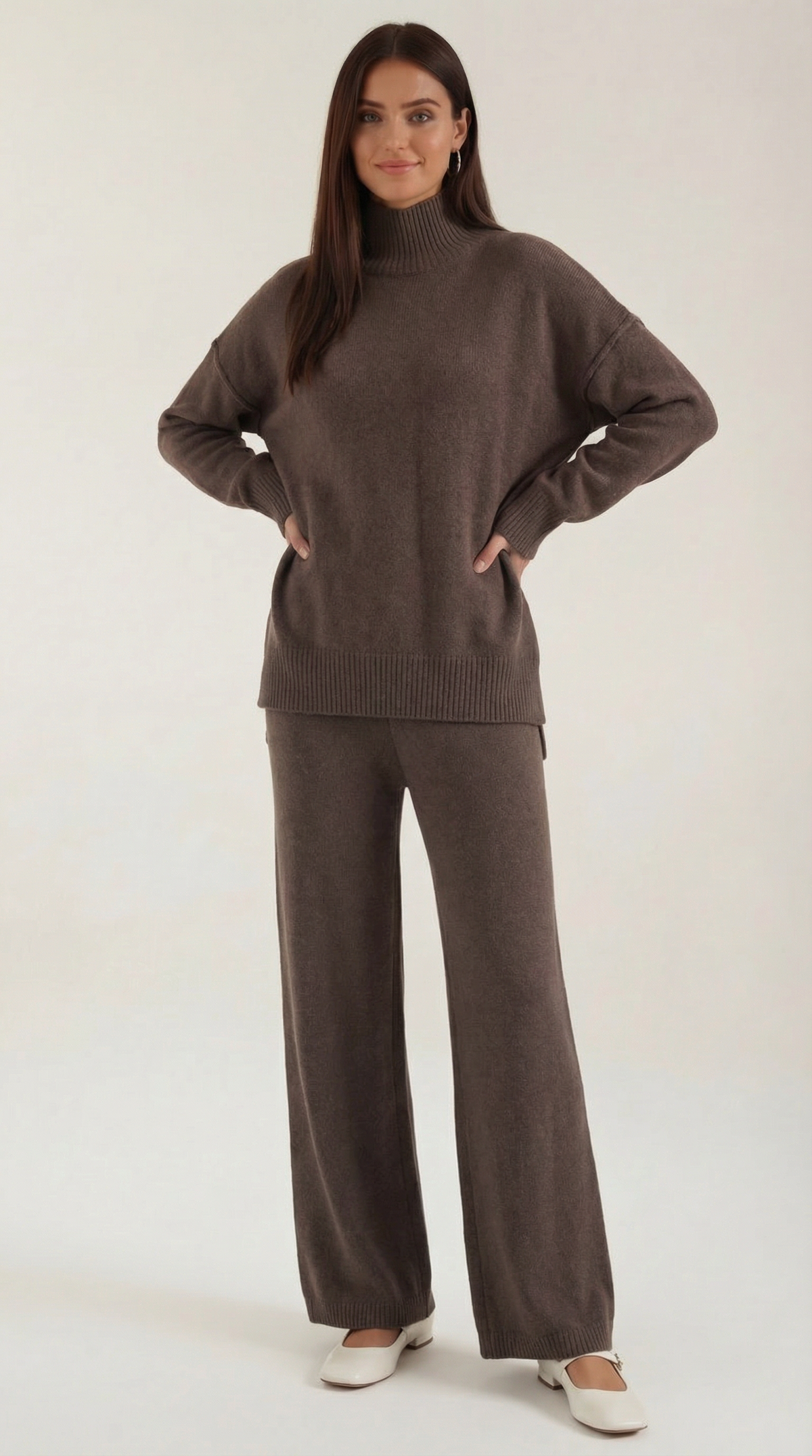 Martina | Conjunto Jersey Cuello Alto y Pantalón  Mujer