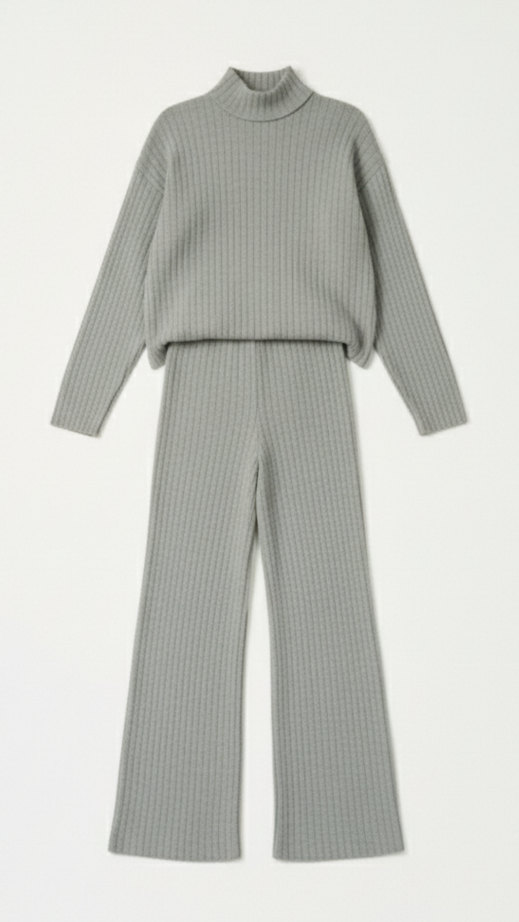 Irene | Conjunto Lounge Punto Canalé Gris Mujer