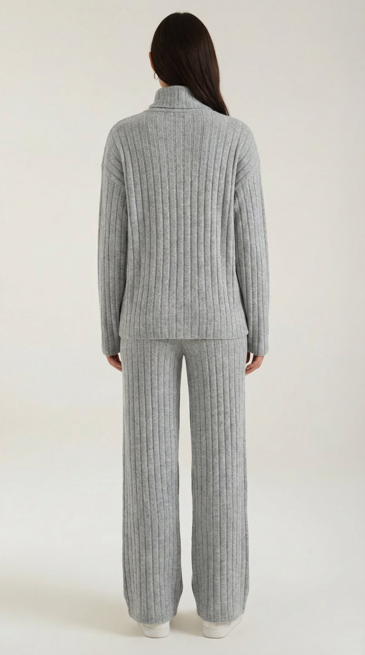 Irene | Conjunto Lounge Punto Canalé Gris Mujer