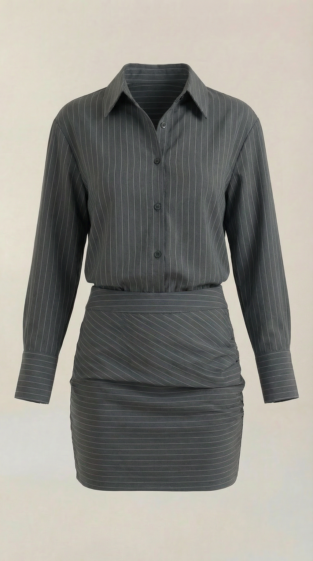 Sofía | Conjunto Camisa y Falda de Rayas Mujer