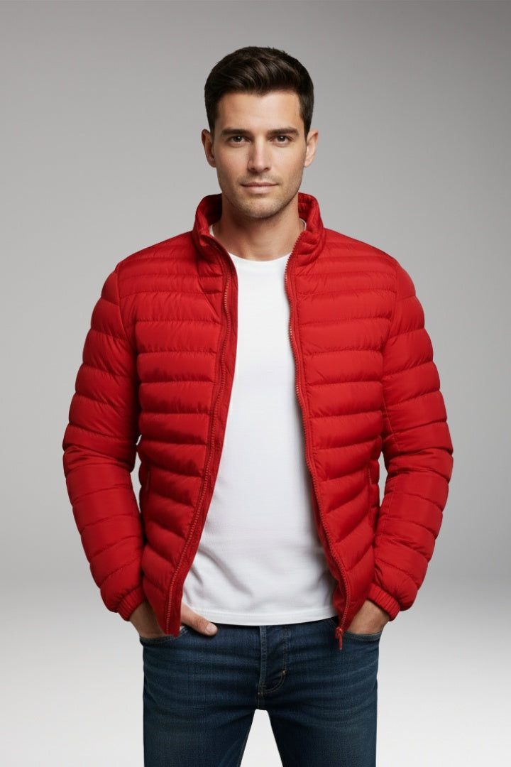 Chaqueta Acolchada Ligera Cuello Alto para Hombre