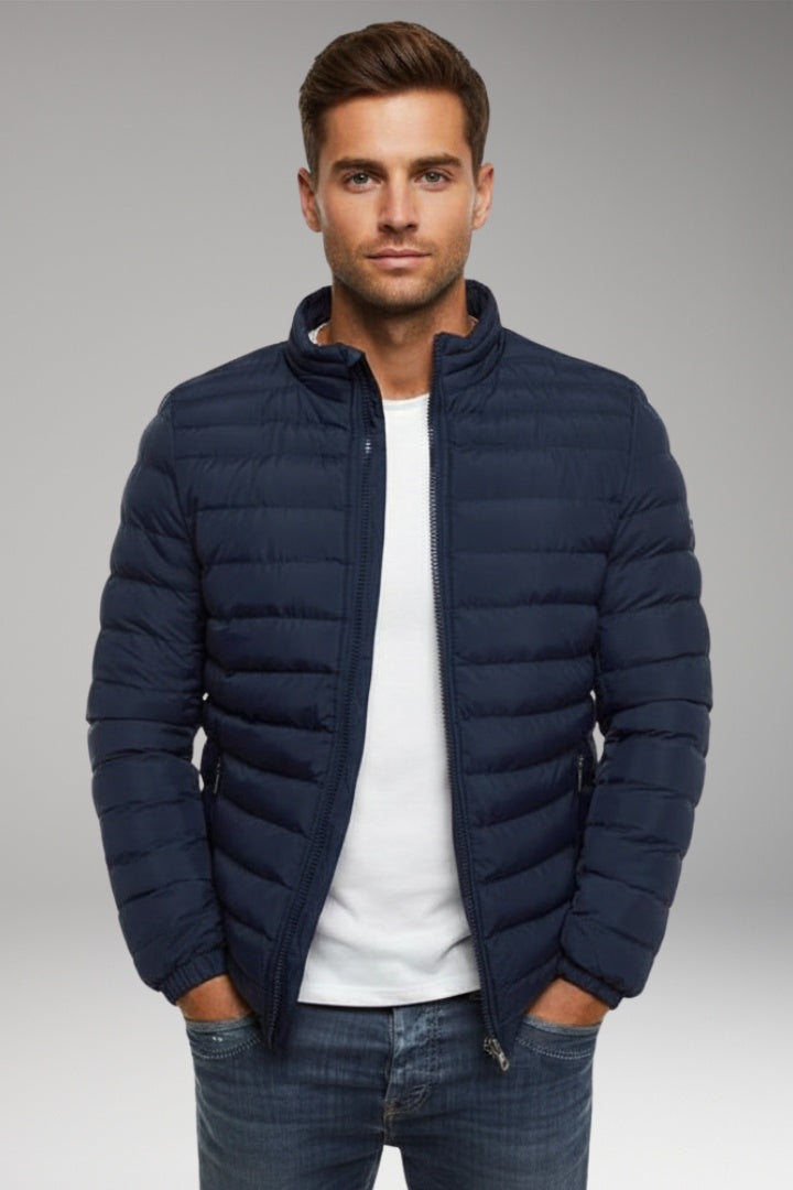 Chaqueta Acolchada Ligera Cuello Alto para Hombre