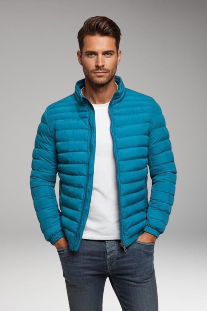 Chaqueta Acolchada Ligera Cuello Alto para Hombre