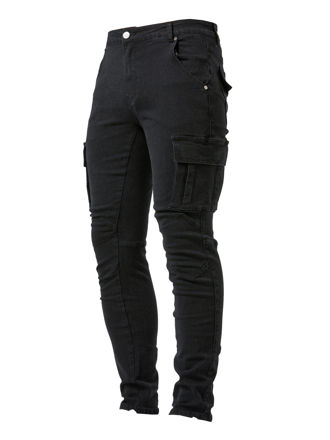 Jeans Cargo Slim con Bolsillos Laterales para Hombre
