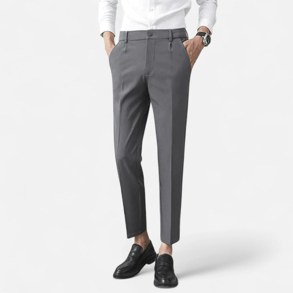 Pantalón Cropped de Vestir Slim con Pinzas para Hombre