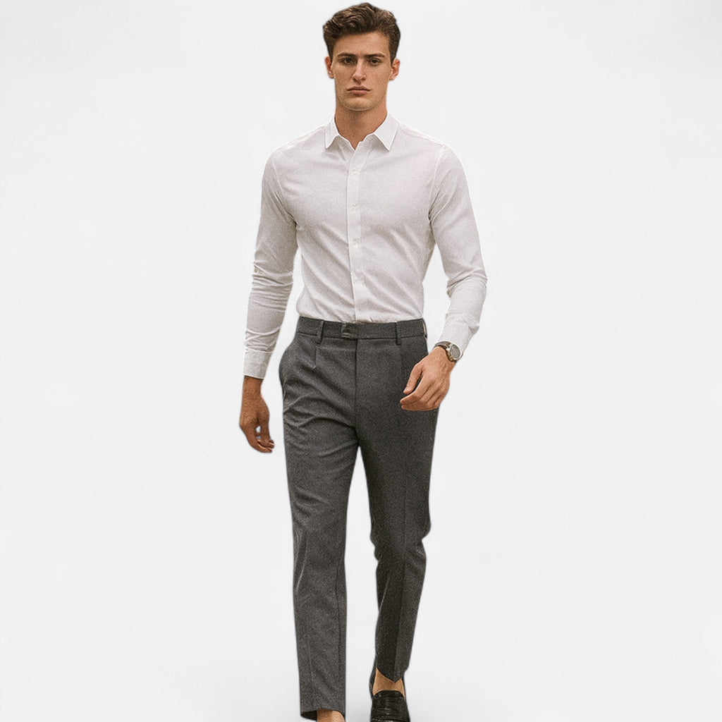 Pantalón Cropped de Vestir Slim con Pinzas para Hombre