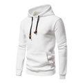 Sudadera con Capucha Textura de Cuadros y Bolsillo Canguro para Hombre