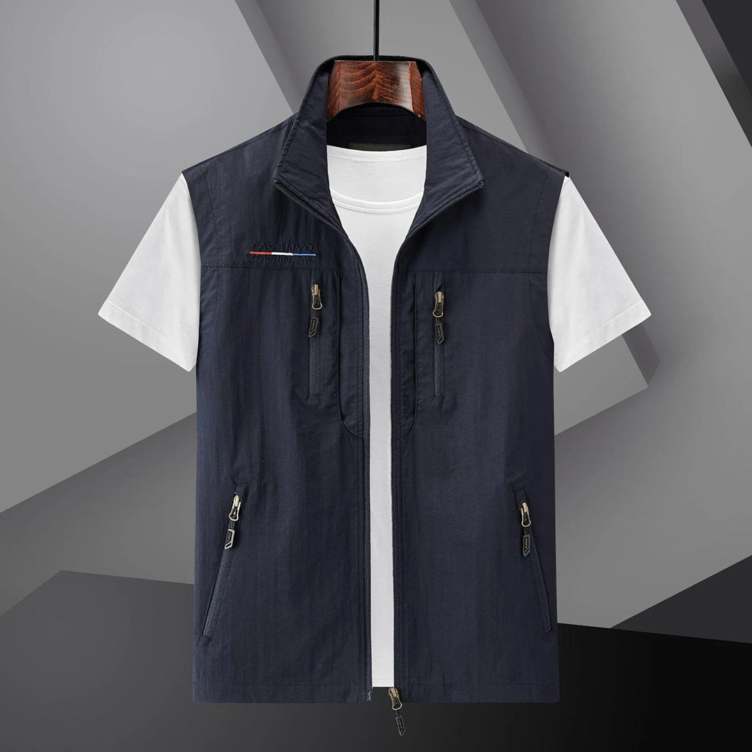Marcos | Gilet Multibolsillos Hombre Cremallera Cuello Alto