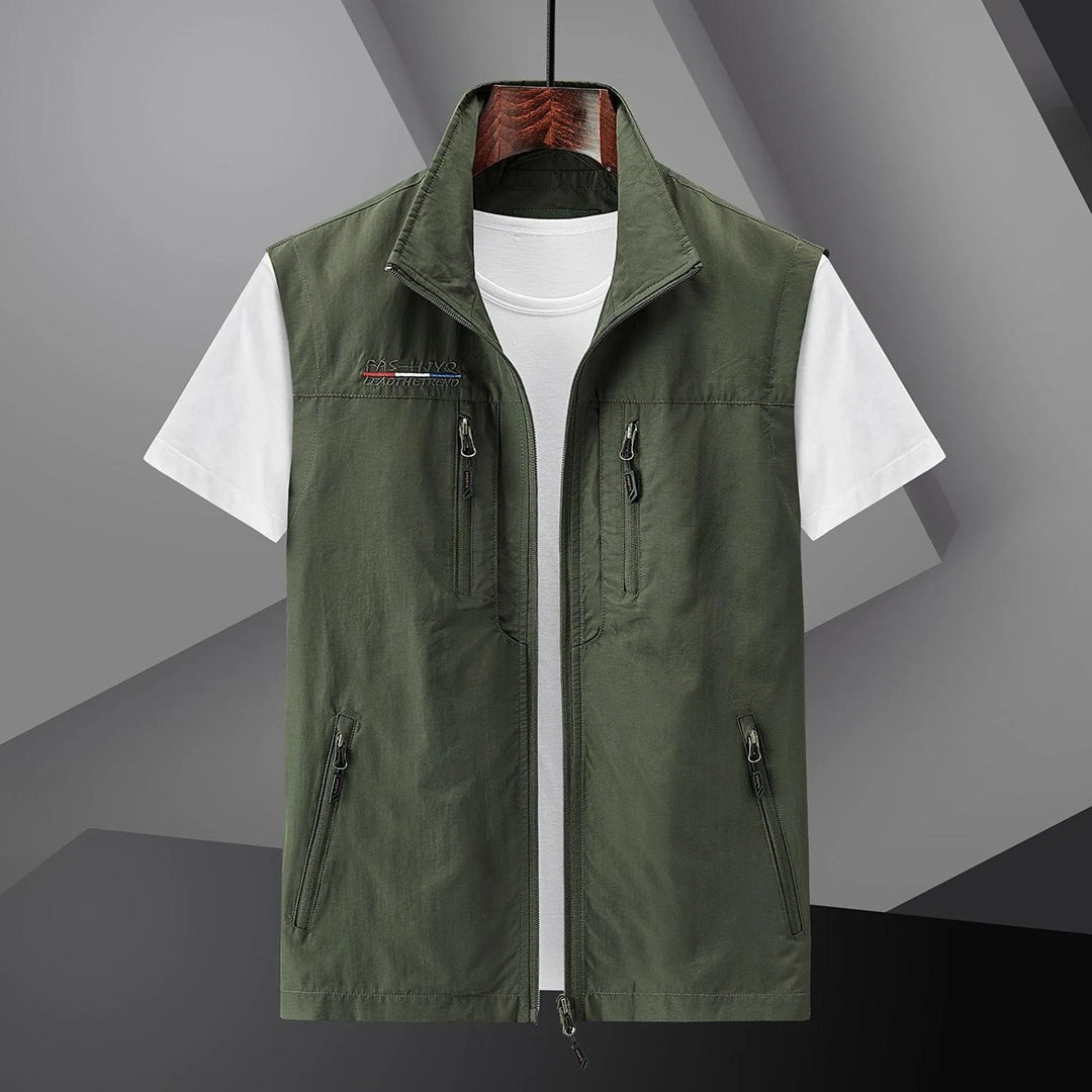Marcos | Gilet Multibolsillos Hombre Cremallera Cuello Alto