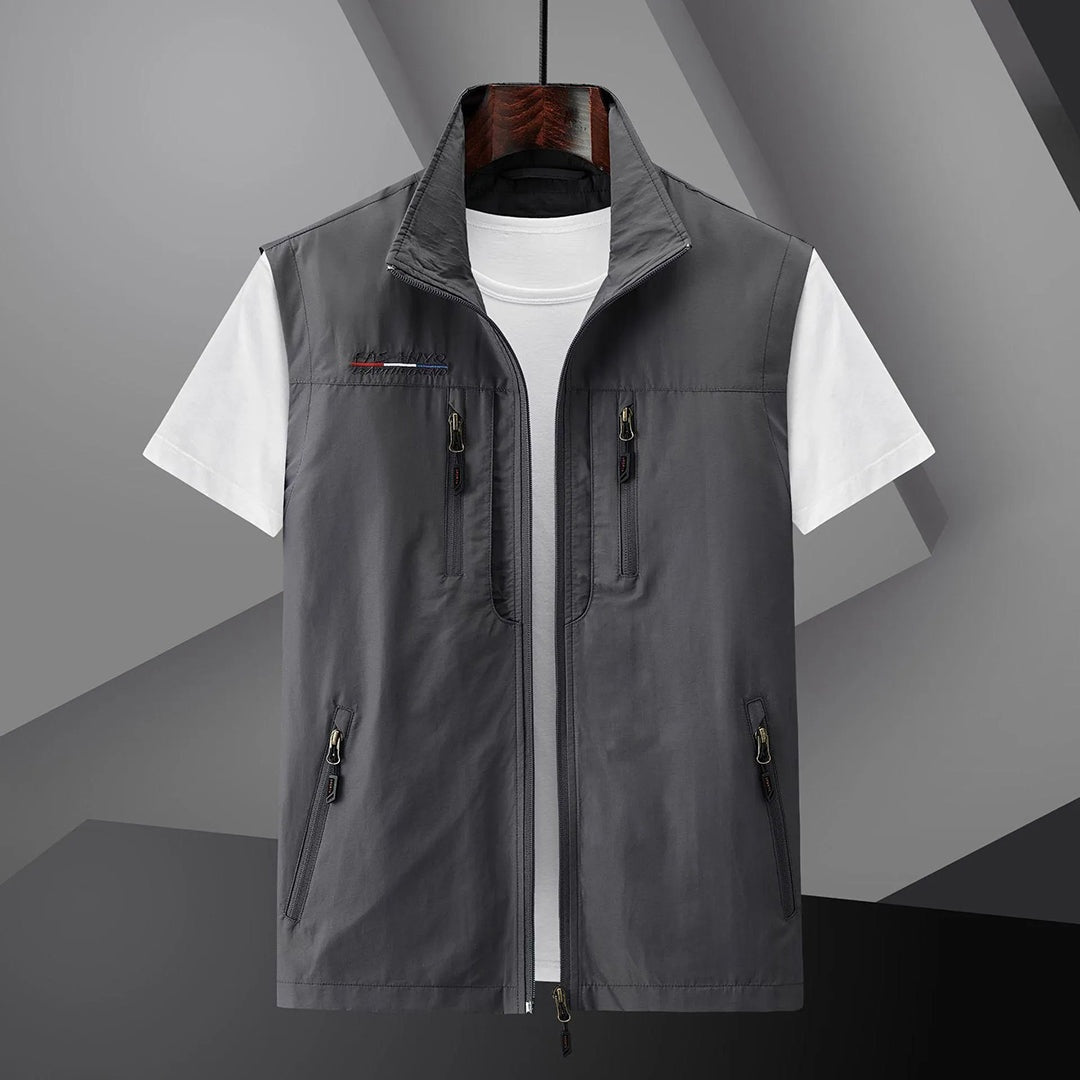 Marcos | Gilet Multibolsillos Hombre Cremallera Cuello Alto