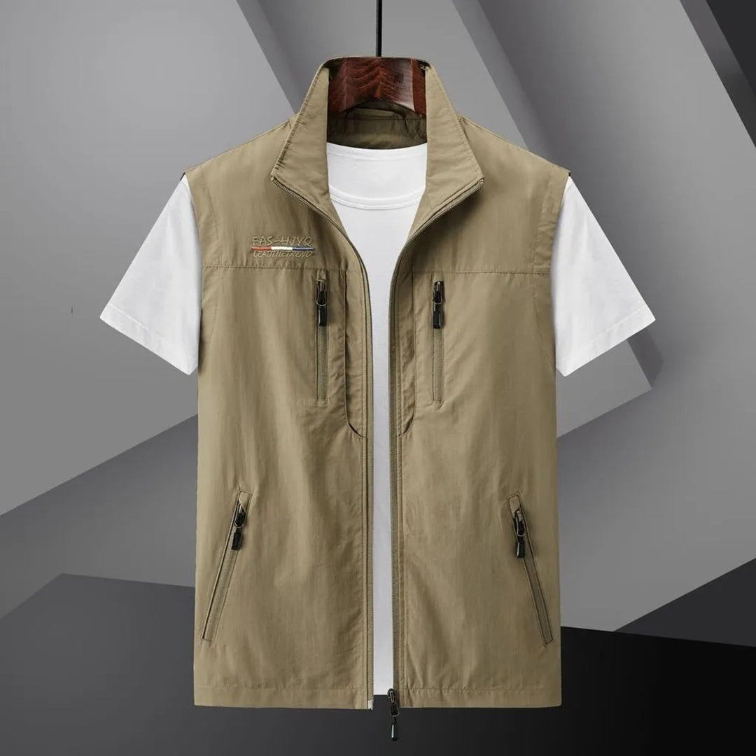 Marcos | Gilet Multibolsillos Hombre Cremallera Cuello Alto