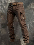 Pantalón de Trabajo de Lona Cargo Multipocket para Hombre