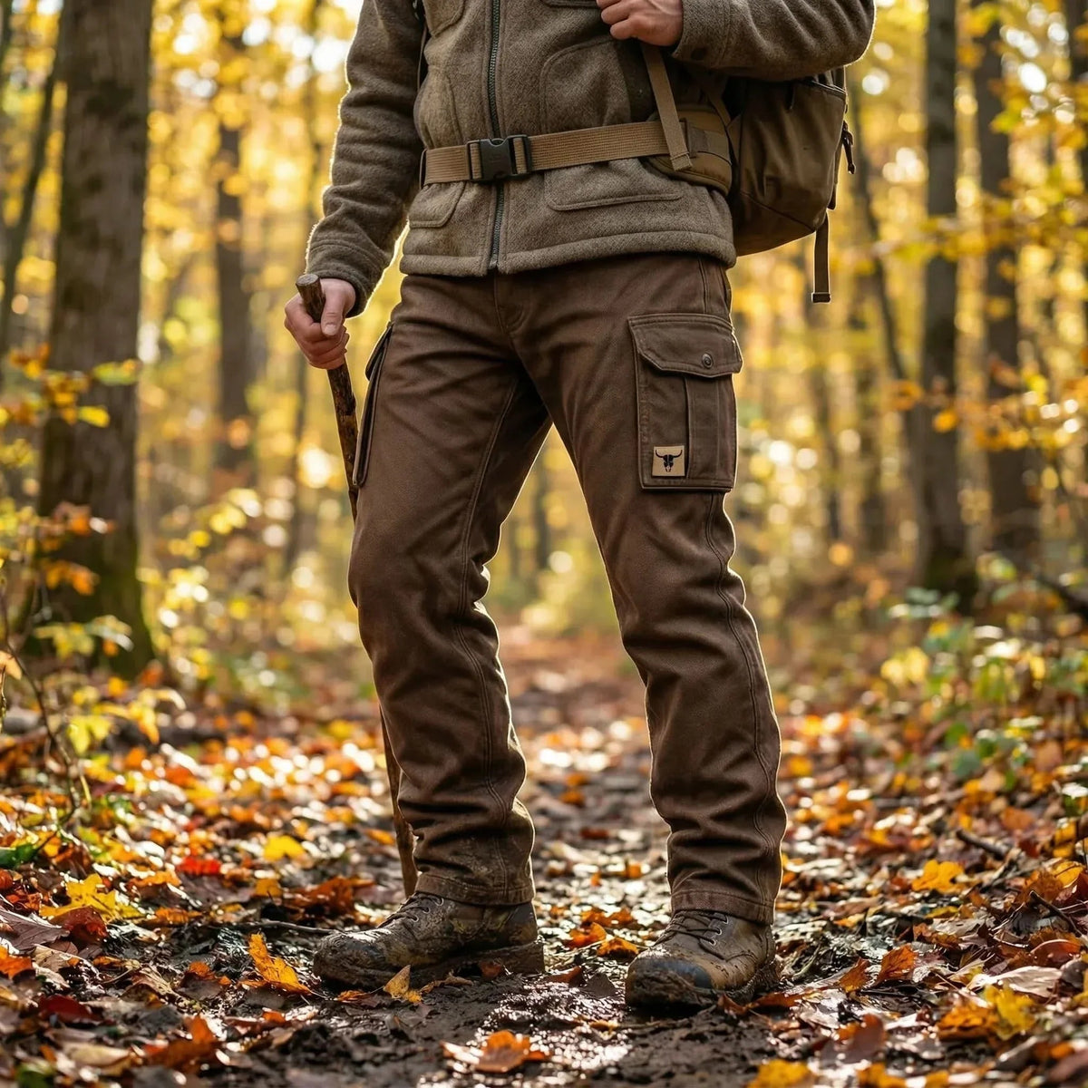 Pantalón de Trabajo de Lona Cargo Multipocket para Hombre