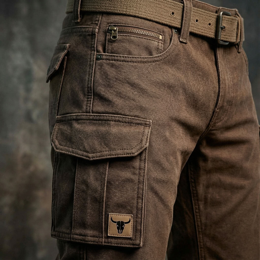Pantalón de Trabajo de Lona Cargo Multipocket para Hombre