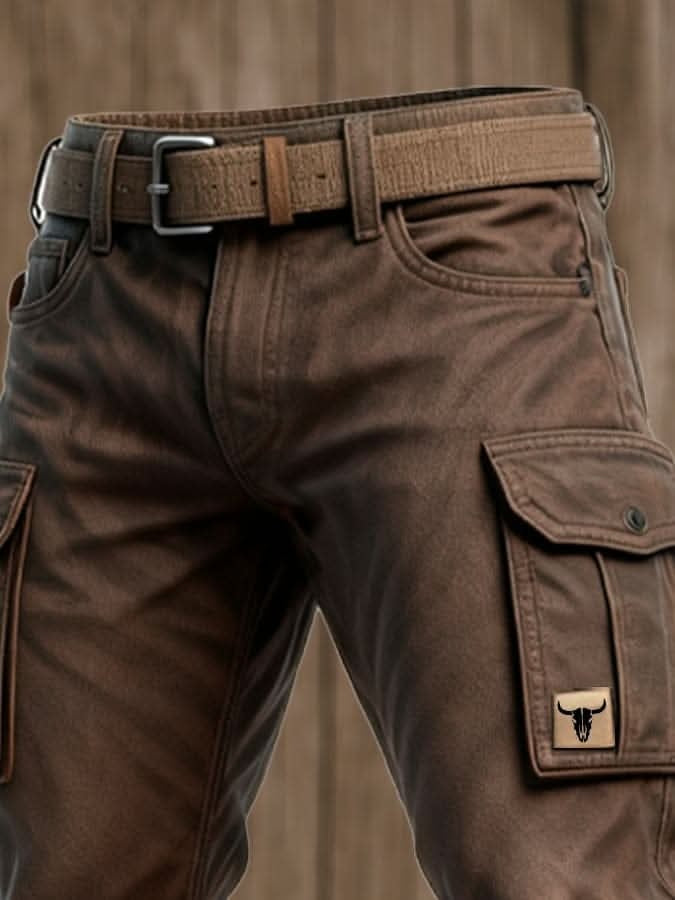 Pantalón de Trabajo de Lona Cargo Multipocket para Hombre