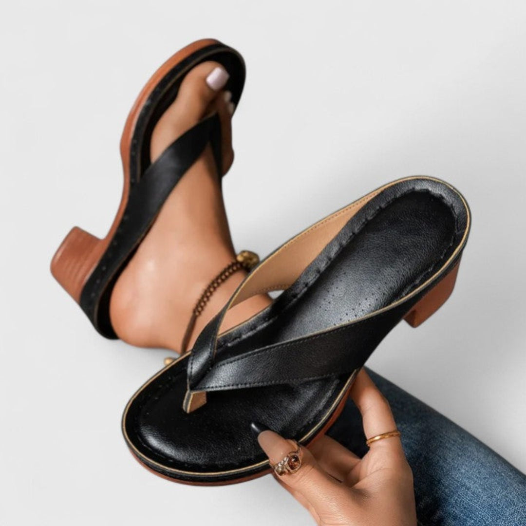 Sandalias de Dedo con Tacón Chunky para Mujer