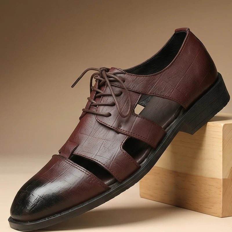 Esteban | Sandalias de Pescador de Cuero con Punta Cerrada y Hebilla para Hombre