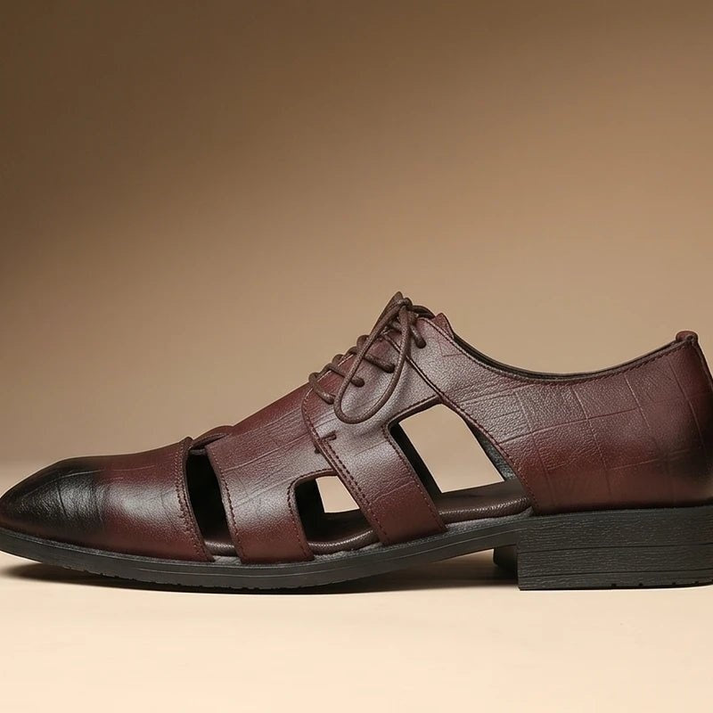 Esteban | Sandalias de Pescador de Cuero con Punta Cerrada y Hebilla para Hombre