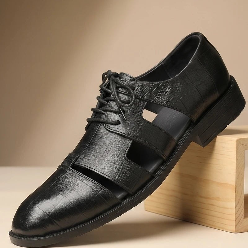 Esteban | Sandalias de Pescador de Cuero con Punta Cerrada y Hebilla para Hombre