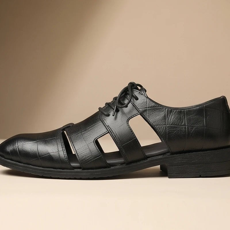 Esteban | Sandalias de Pescador de Cuero con Punta Cerrada y Hebilla para Hombre